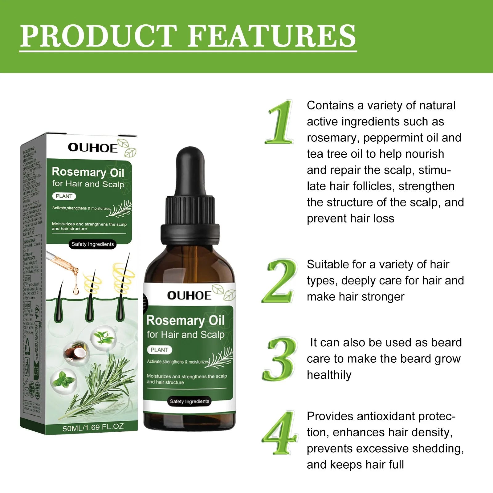 Rosemary Hair Growth Oil | 100% Natural | Siempre Bellas
